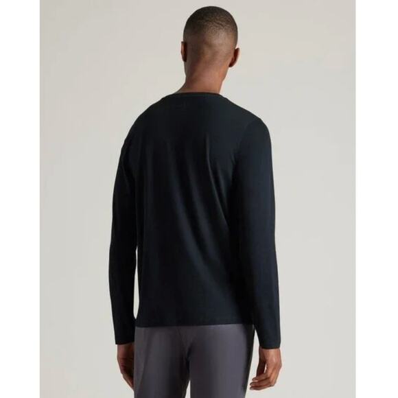 RHONE Modino Wool Long Sleeve Shirt Men's Size Large NWT Black Lightweight - Picture 6 of 7